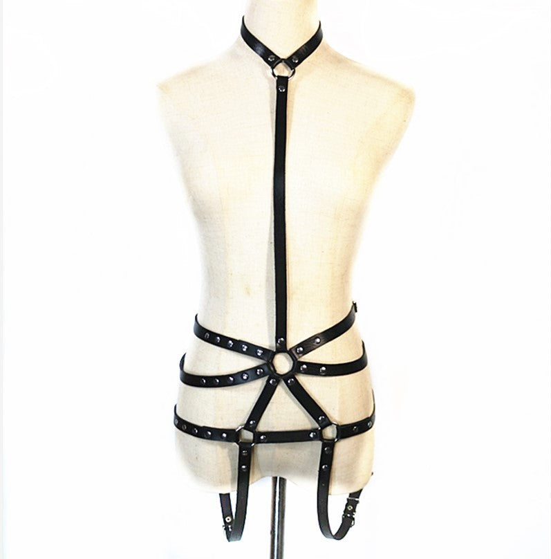 Punk Bound Versatile Collar Leg Loop Waist Belt