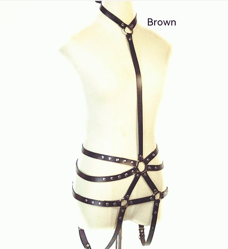 Punk Bound Versatile Collar Leg Loop Waist Belt