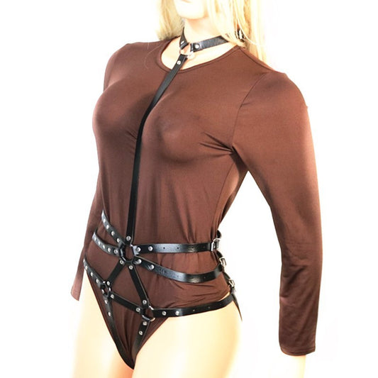 Punk Bound Versatile Collar Leg Loop Waist Belt